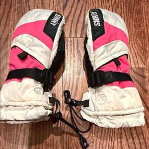 Swany Kids Pink and White Winter Mittens